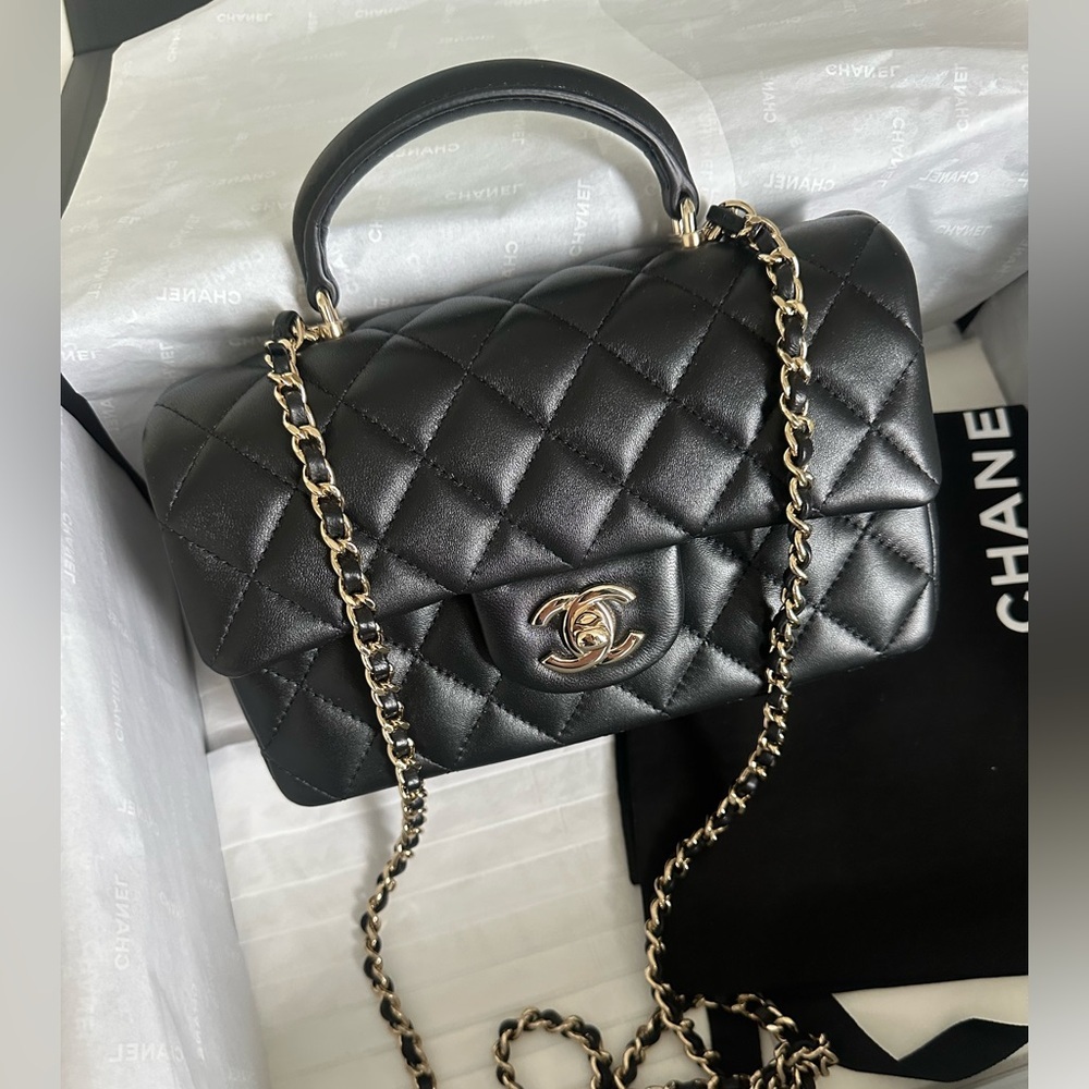 BNIB Chanel mini rectangle top handle bag